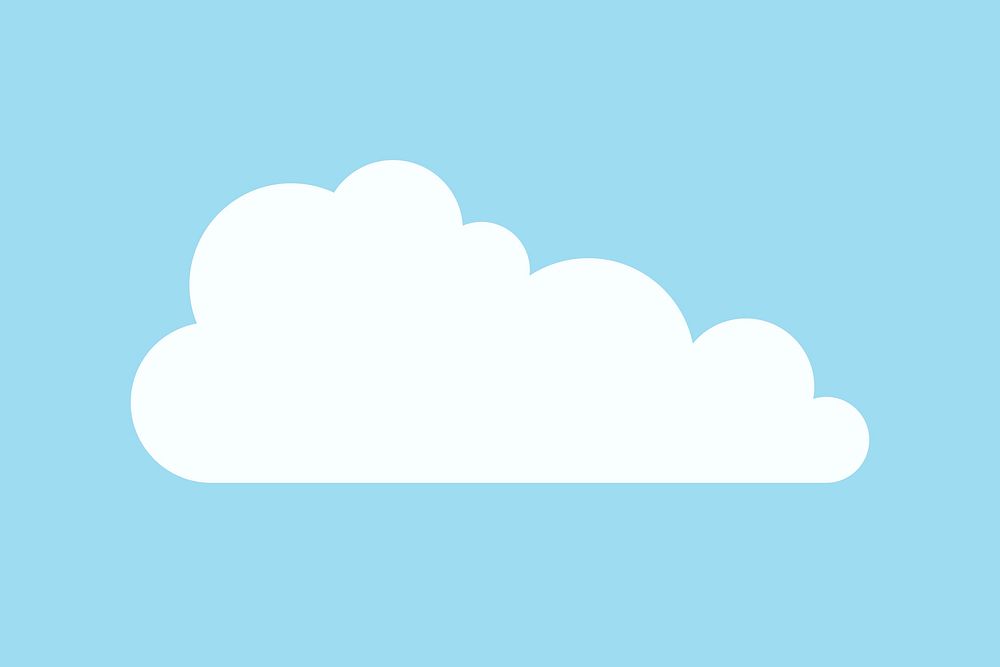 Paper cloud sticker, cute weather clipart vector on light blue background