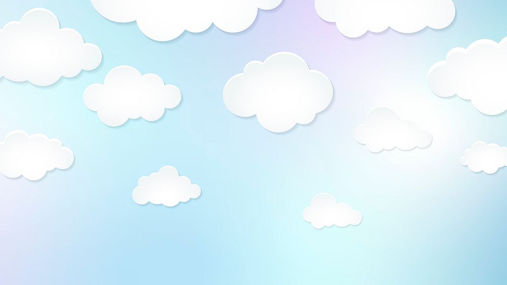 Cloud desktop wallpaper, pastel paper cut HD background