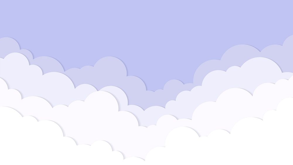 Cloud HD wallpaper, pastel paper cut background vector