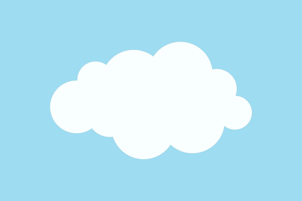 Paper cloud sticker, cute weather clipart psd on pastel blue background