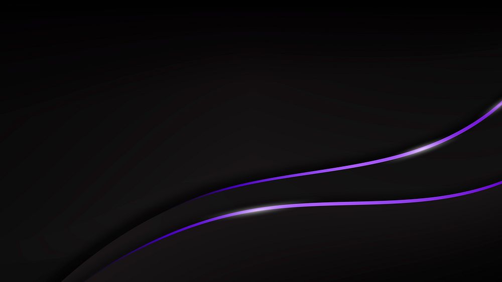 Black wallpaper background minimal design vector with purple lines