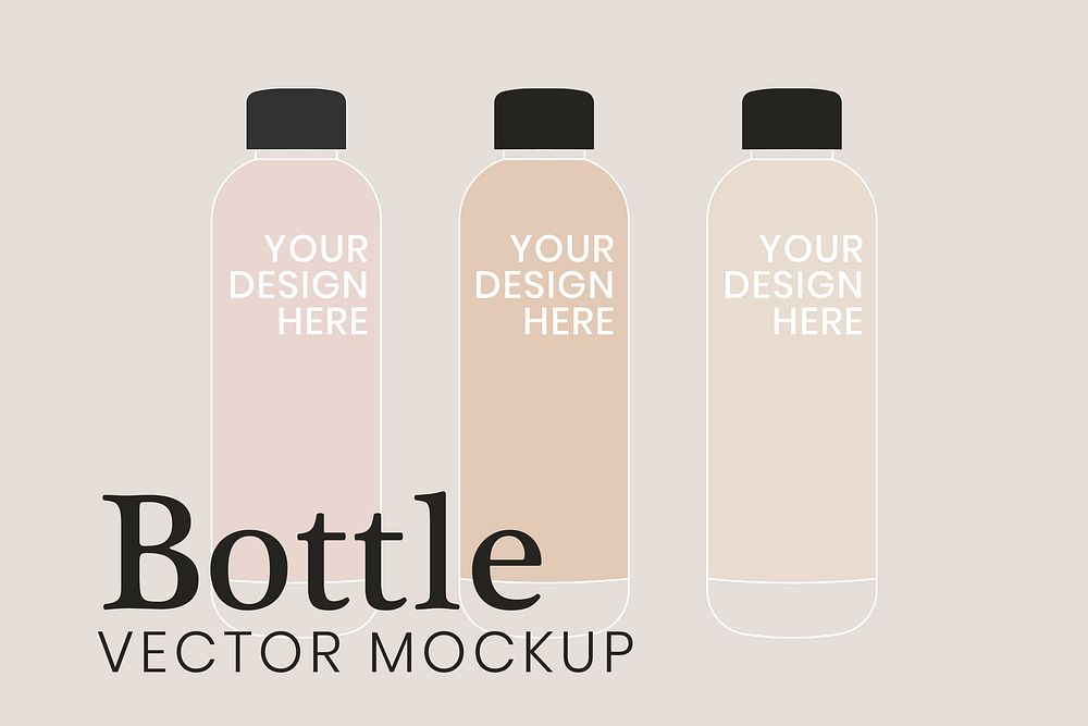 Bottle mockup, product packaging vector illustration