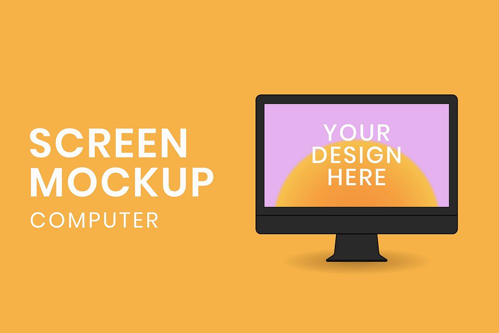 Computer screen mockup, digital device vector illustration