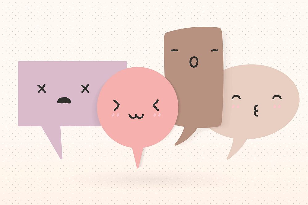 Cute pastel speech bubble image, flat design