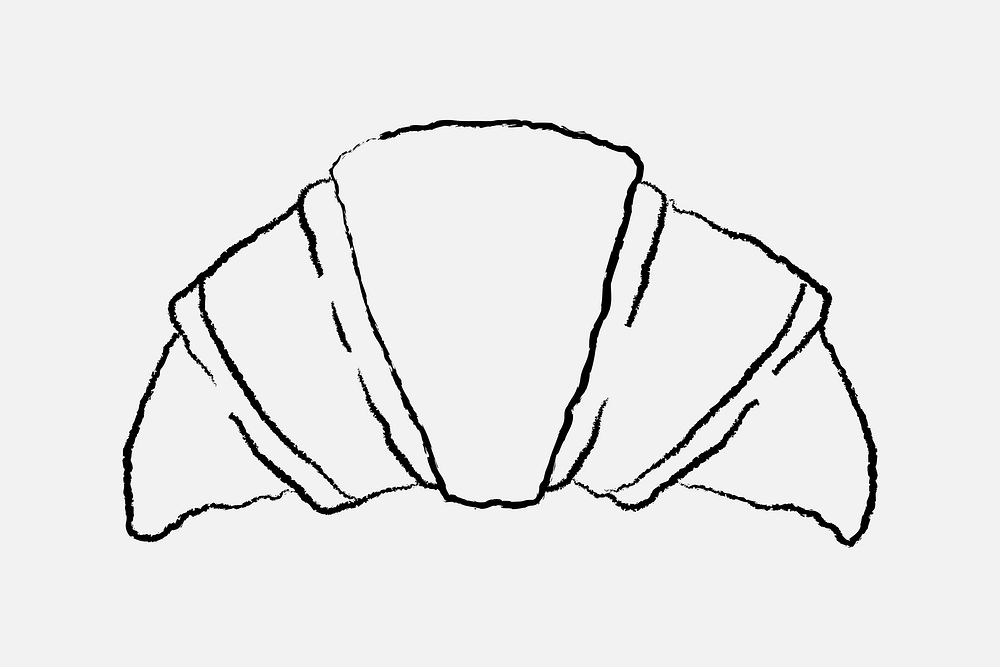 Croissant cute bakery doodle illustration vector