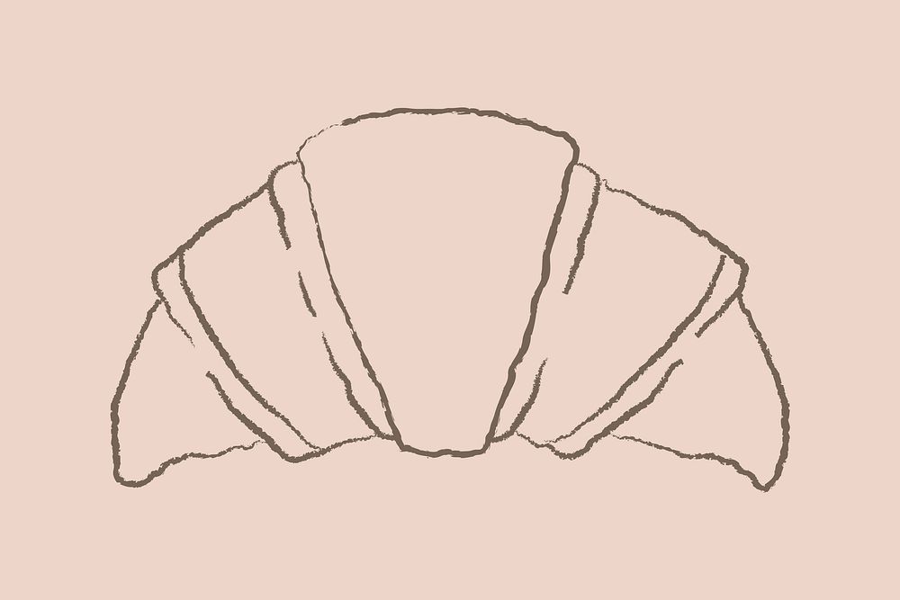 Croissant cute bakery doodle illustration vector