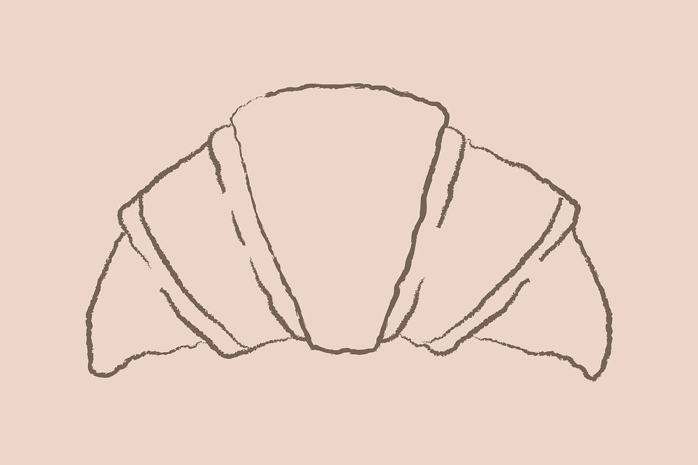 Croissant cute bakery illustration doodle psd