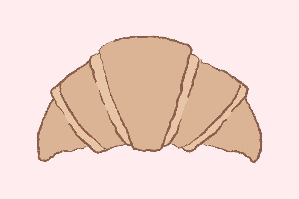 Croissant cute bakery illustration doodle vector