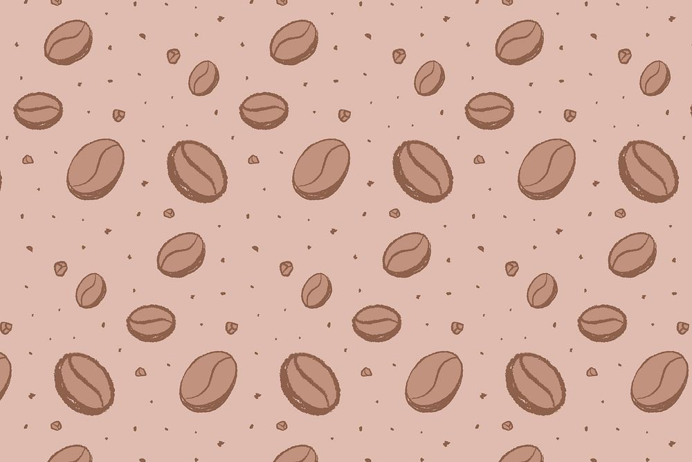 Coffee beans pattern brown background