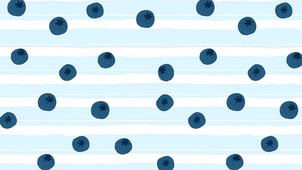 Blueberries desktop wallpaper, HD background, cute fruits doodle