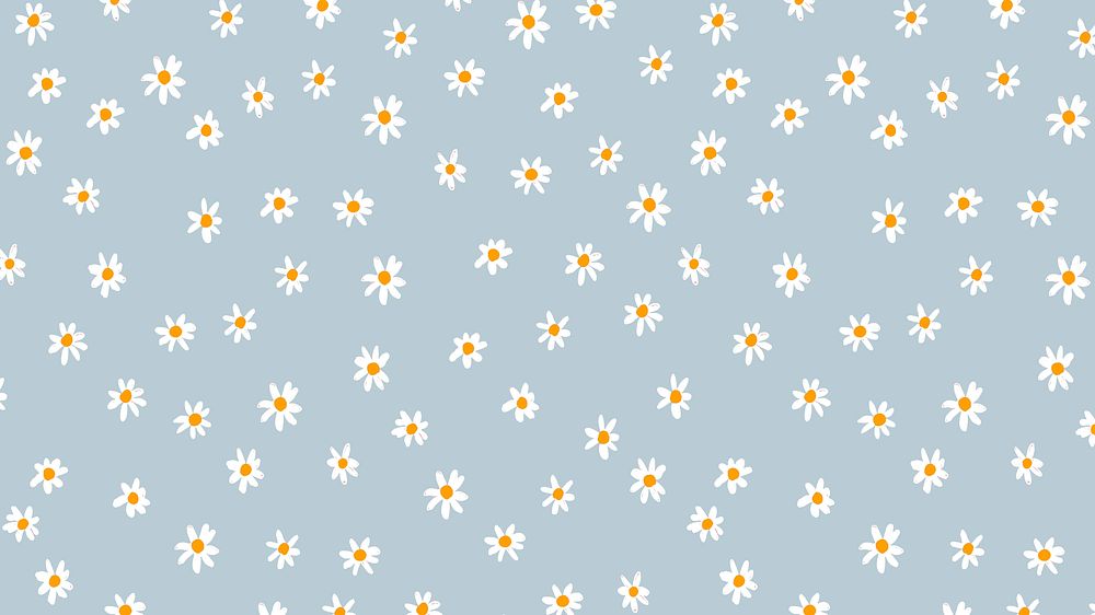 Flower pattern desktop wallpaper, cute HD background