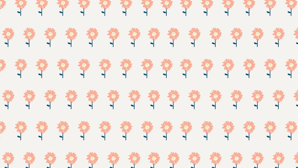 Flower desktop wallpaper, HD background, cute doodle