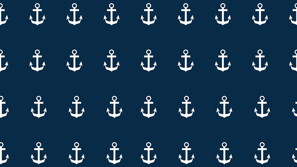 Anchor pattern desktop wallpaper, HD summer background vector