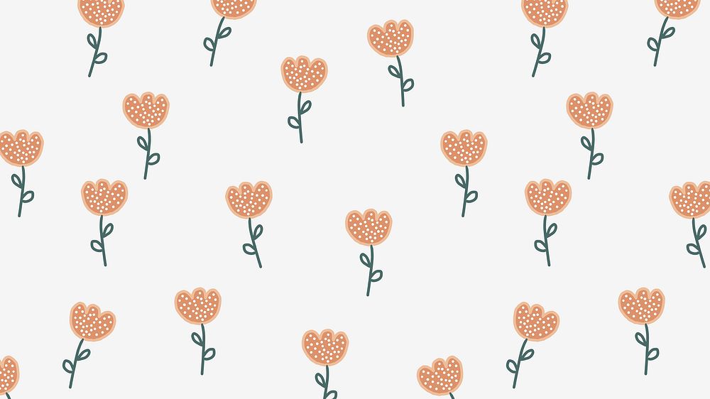 Flower desktop wallpaper, cute HD background vector