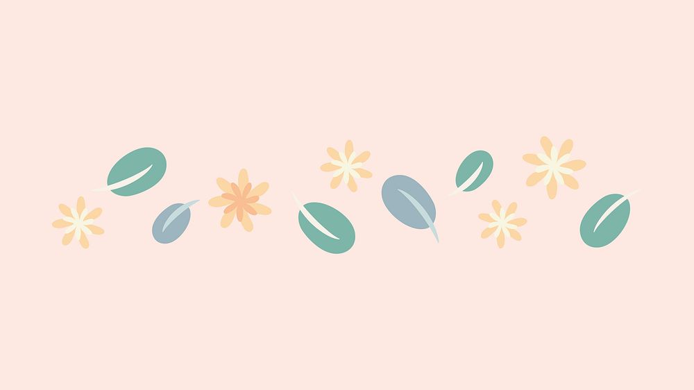 Flower divider, pink cute sticker vector illustration