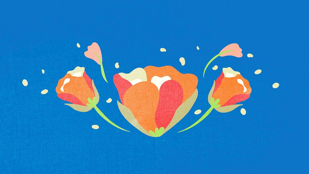 Flower divider, colorful cute sticker vector illustration