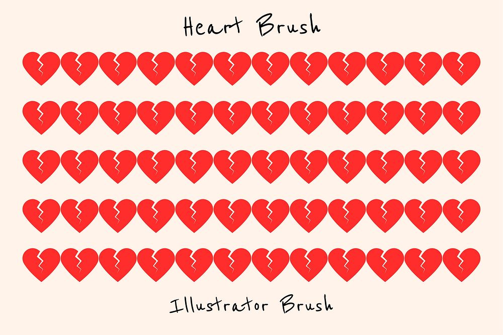Heartbroken pattern illustrator brush vector add-on set