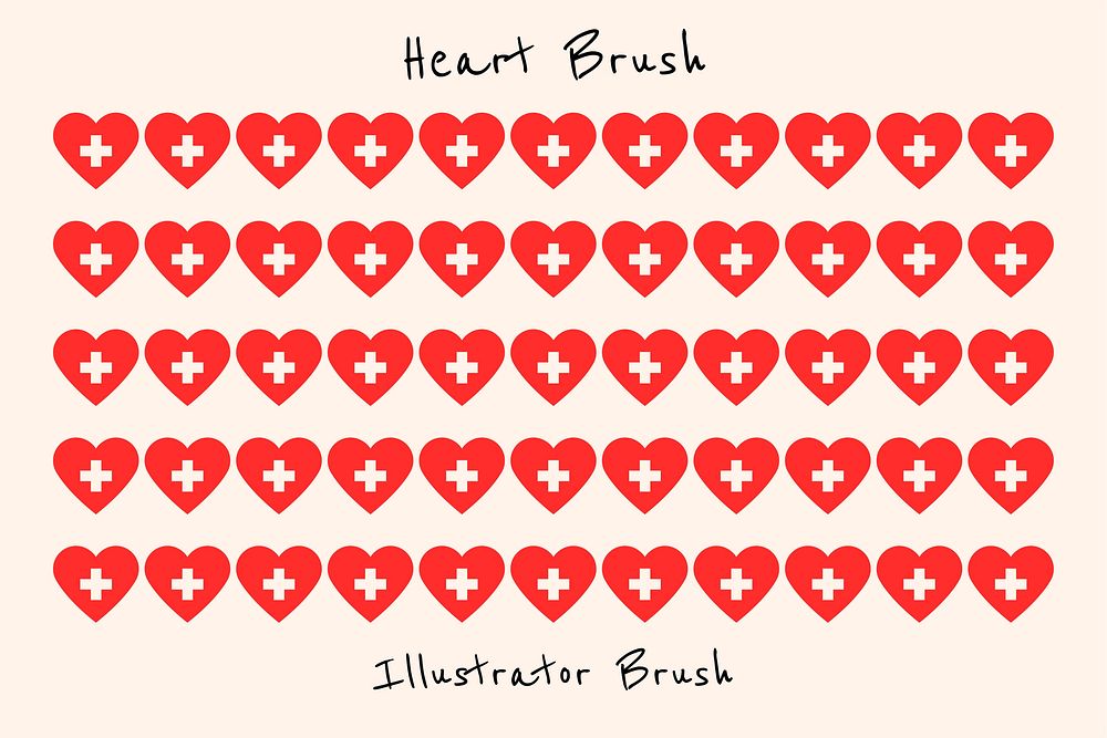 Healthy heart pattern illustrator brush vector add-on set