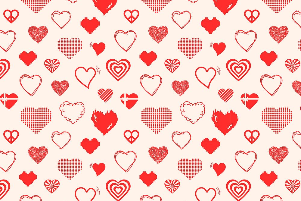 Cute heart pattern background image