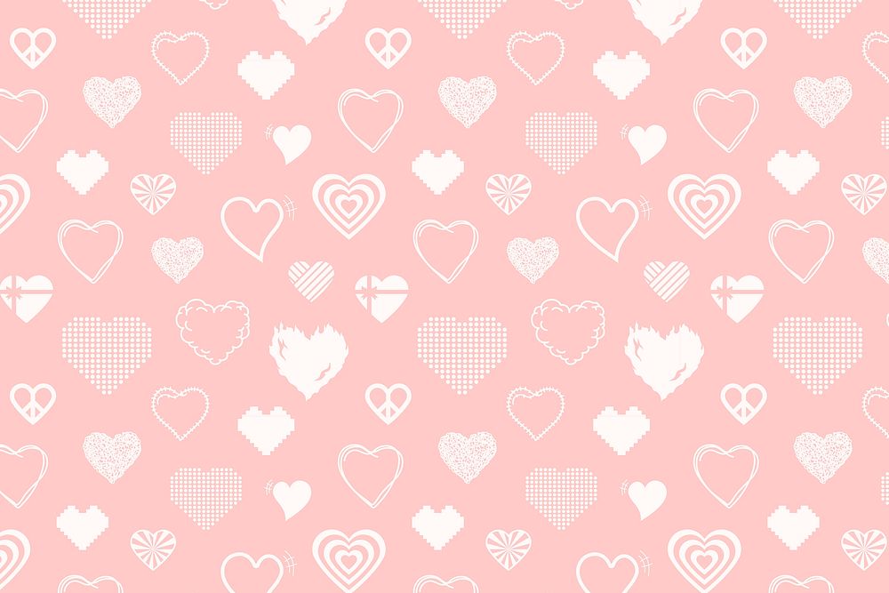 Cute heart pattern, pink background image