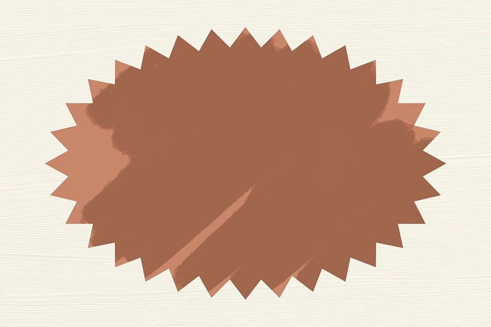 Shape badge sticker, brown earth tone flat clipart vector