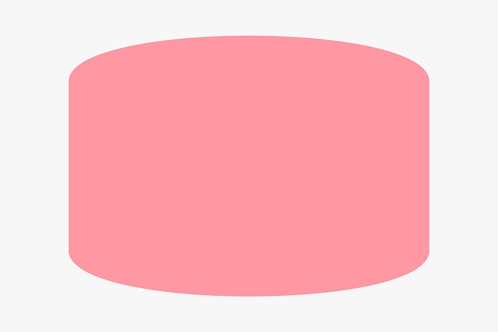 Cylinder sticker geometric shape, pink retro flat clipart psd