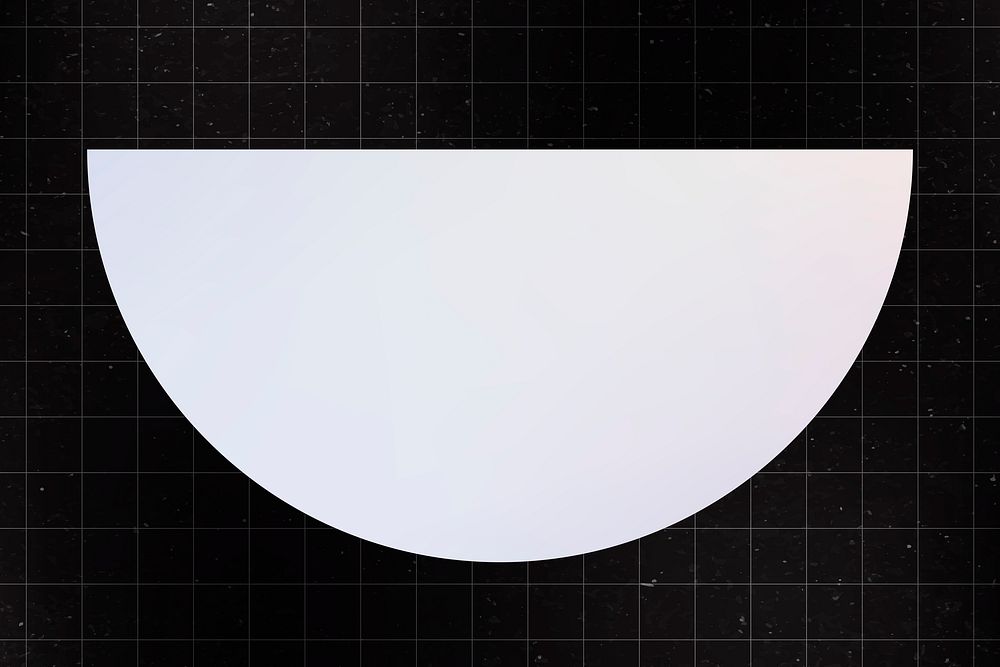 Semi-circle geometric shape, holographic gradient flat clipart