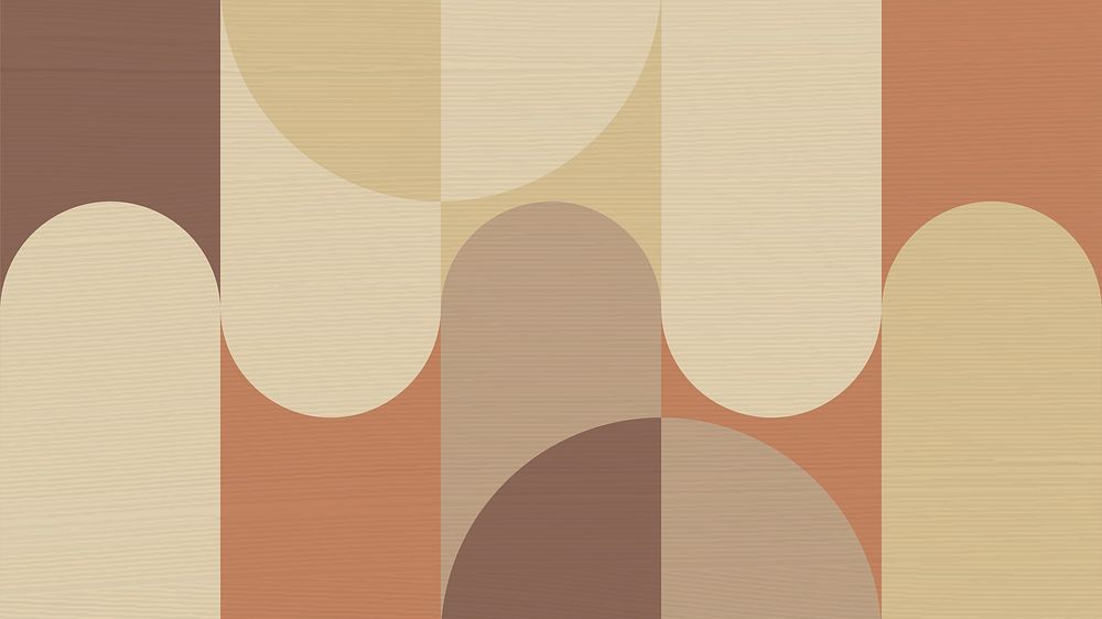 Bauhaus desktop wallpaper, brown earth tone vector background