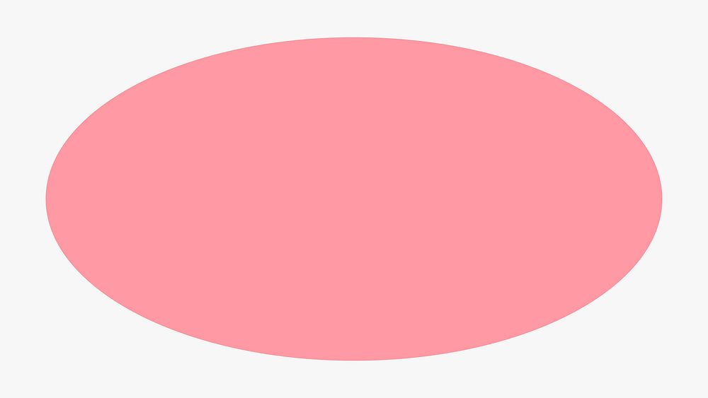 Ellipse geometric shape, pink retro flat clipart