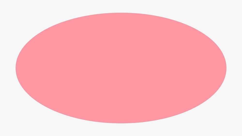 Ellipse sticker geometric shape, pink retro flat clipart psd