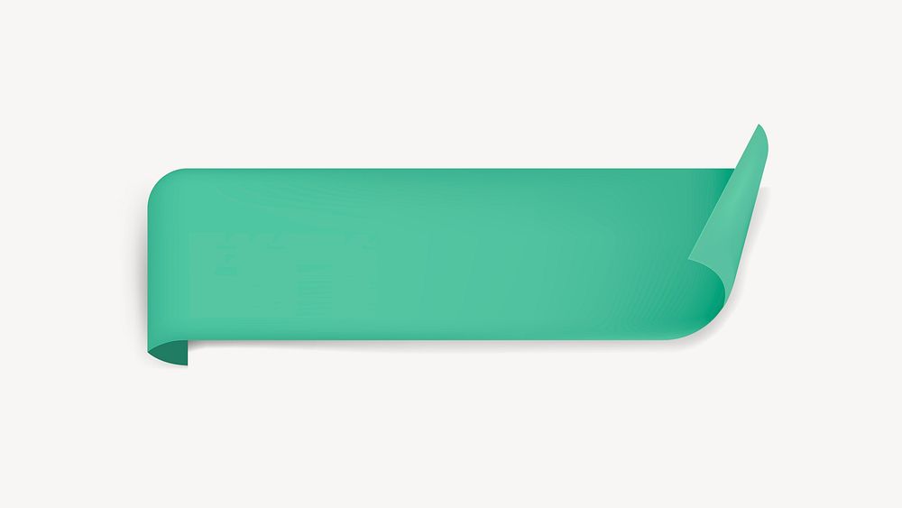 Green ribbon sticker, blank banner psd design space