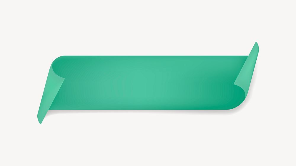 Green ribbon sticker, blank banner vector design space