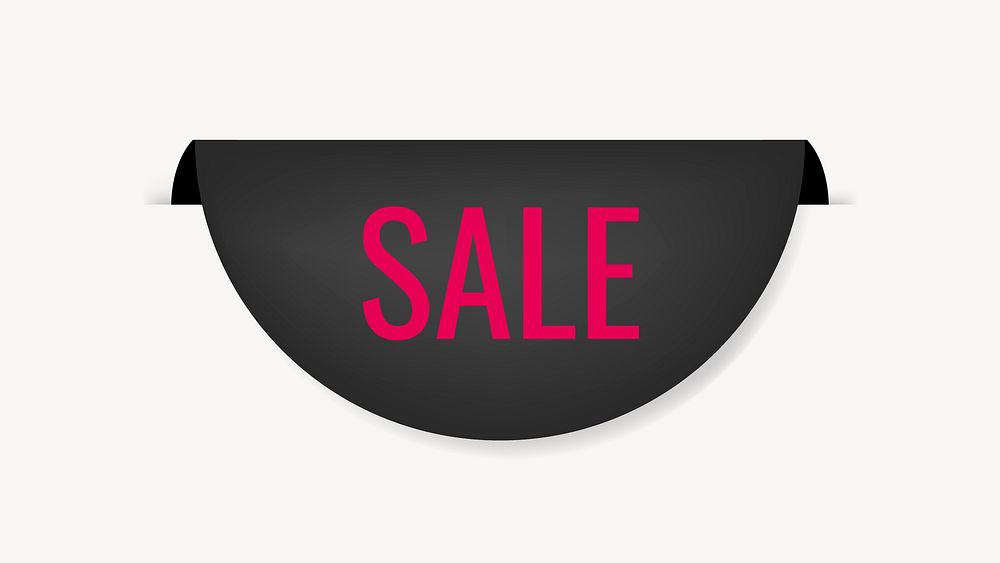 Sale banner sticker, blank vector shopping clipart