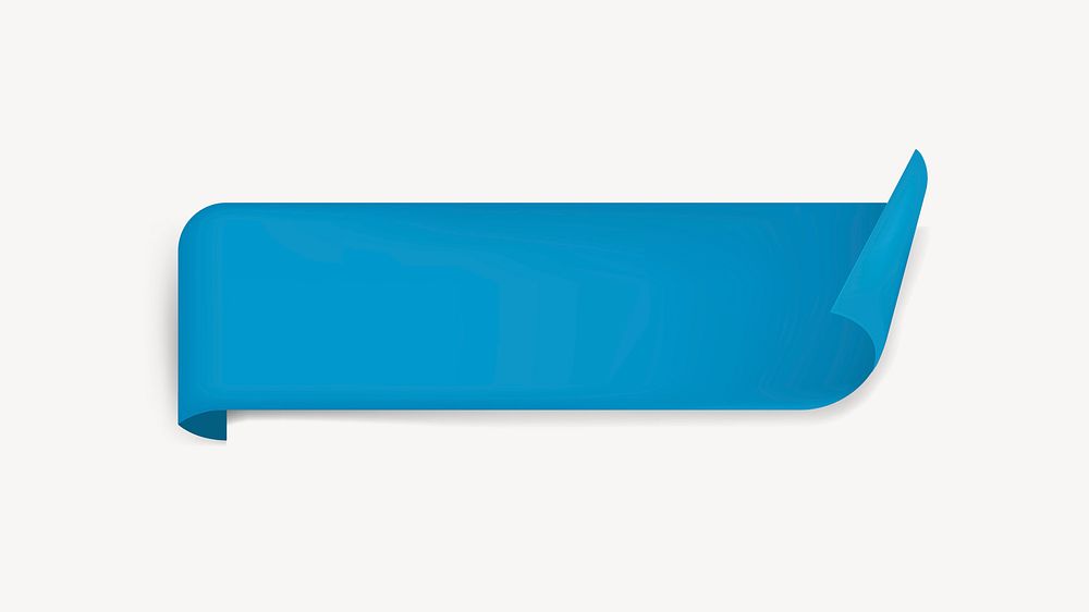 Blue ribbon sticker, blank banner vector design space