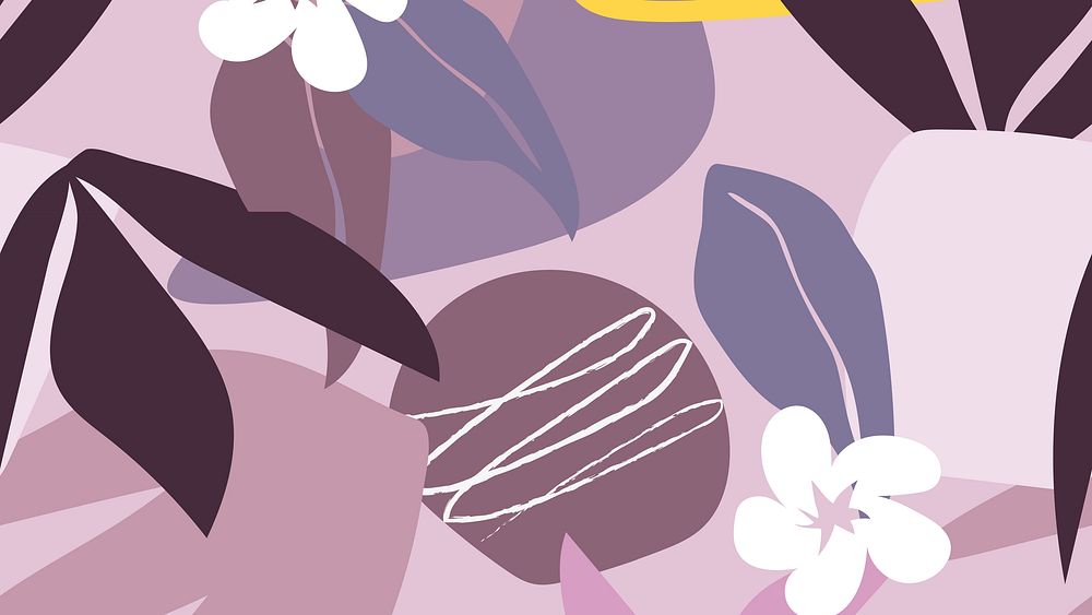 Purple desktop wallpaper, aesthetic floral background