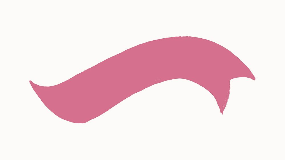 Ribbon banner sticker vector, pink flat design