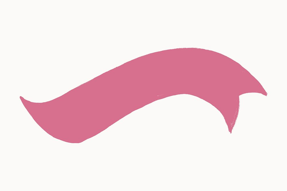 Ribbon banner sticker psd, pink flat design