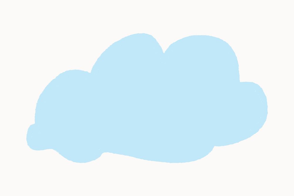 Cloud sticker, blue weather element graphic psd