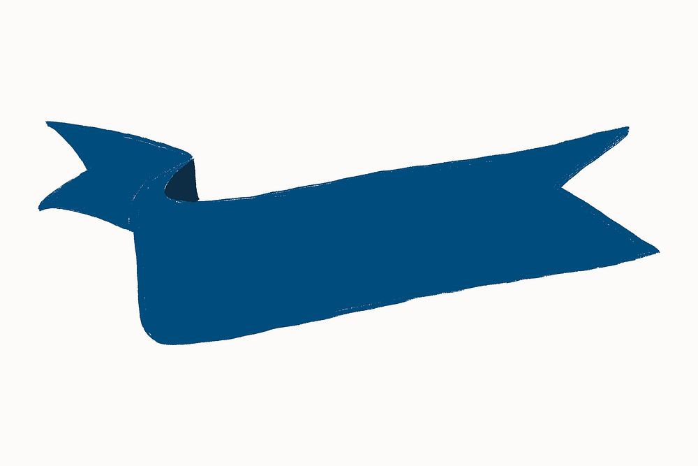 Blue label, blank ribbon banner flat design
