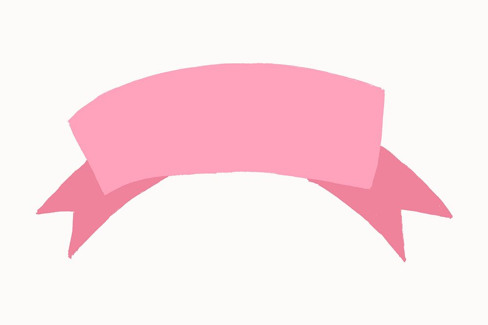 Pink ribbon banner, blank label design