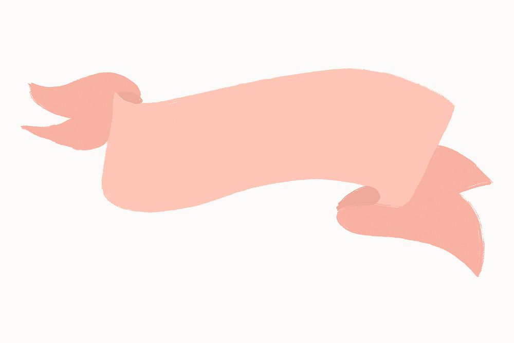 Pastel pink label, blank ribbon banner design