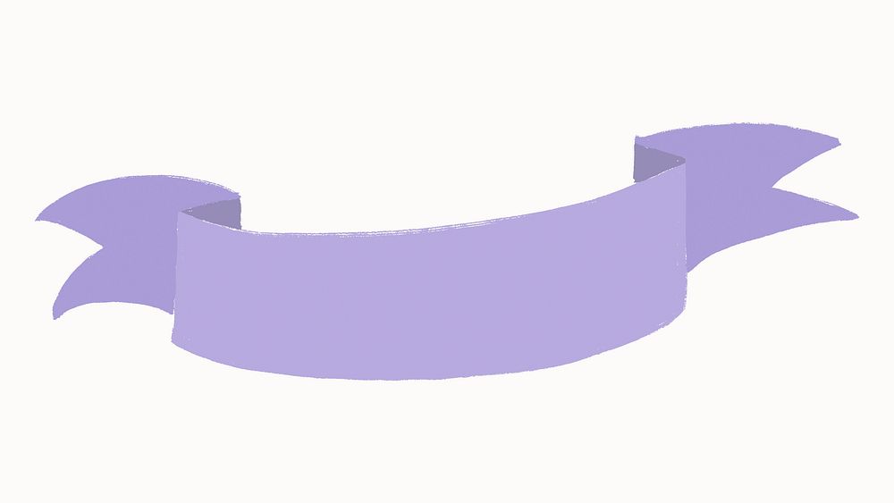 Blank purple ribbon banner flat design