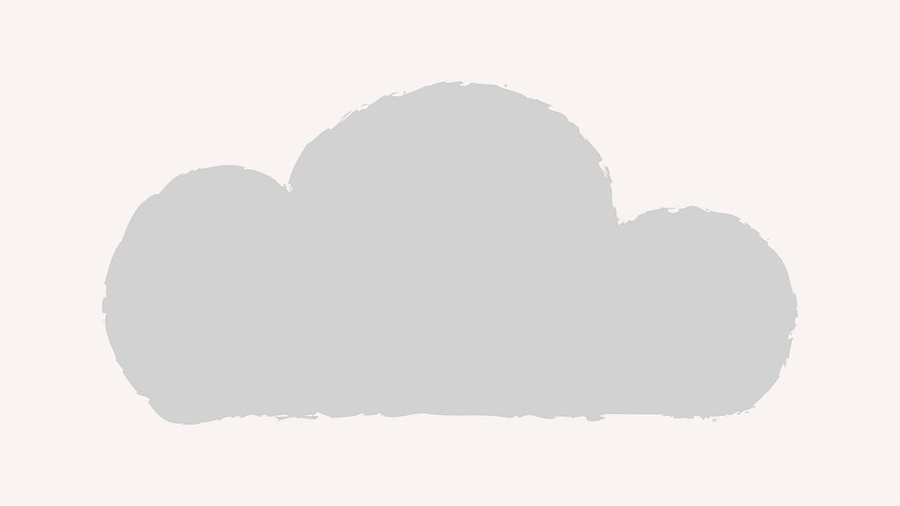 Cute gray cloud in doodle style vector