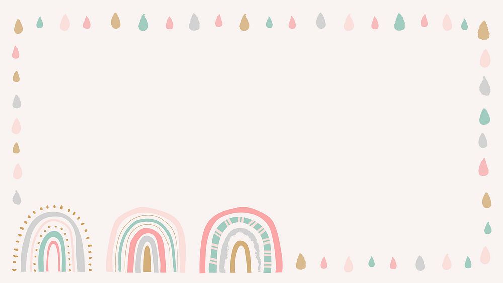 Cute frame, doodle rainbow border Premium Vector rawpixel