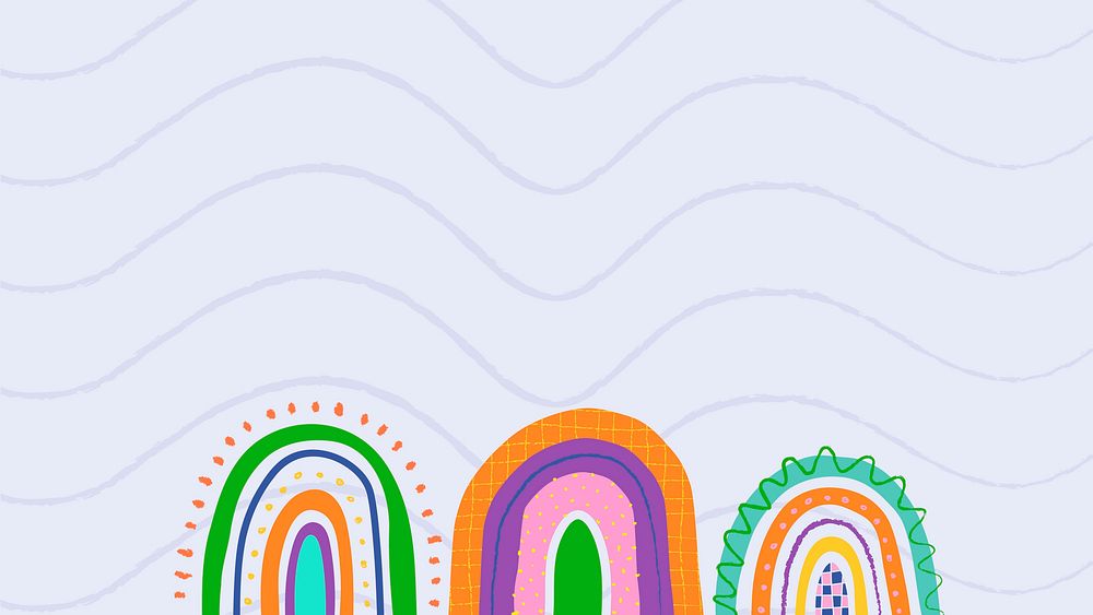 Rainbow wallpaper, funky desktop background vector