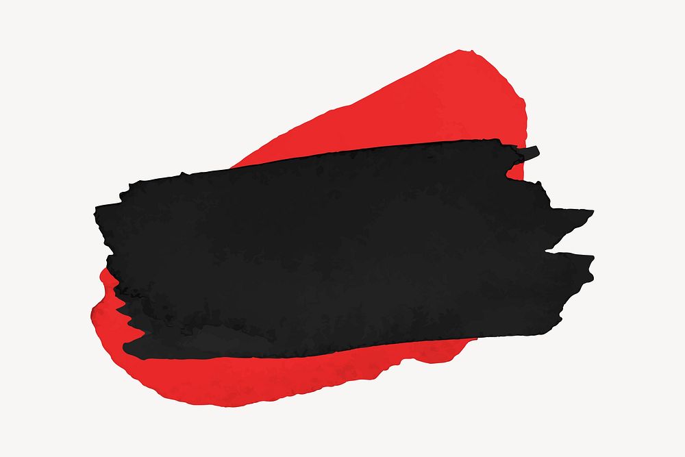 Watercolor badge sticker, abstract black brush stroke texture vector