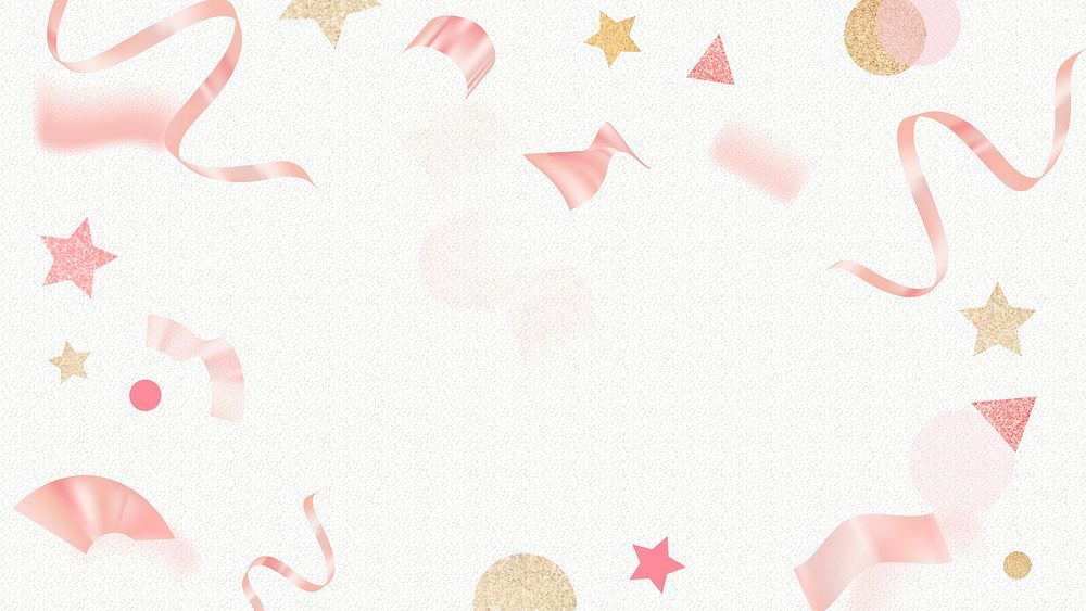 Pink celebration computer wallpaper, cute party pastel design