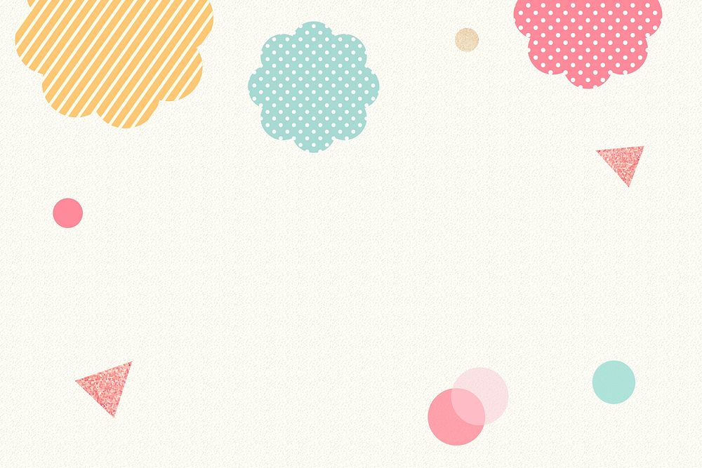 Cream geometric background, cute colorful patterns design