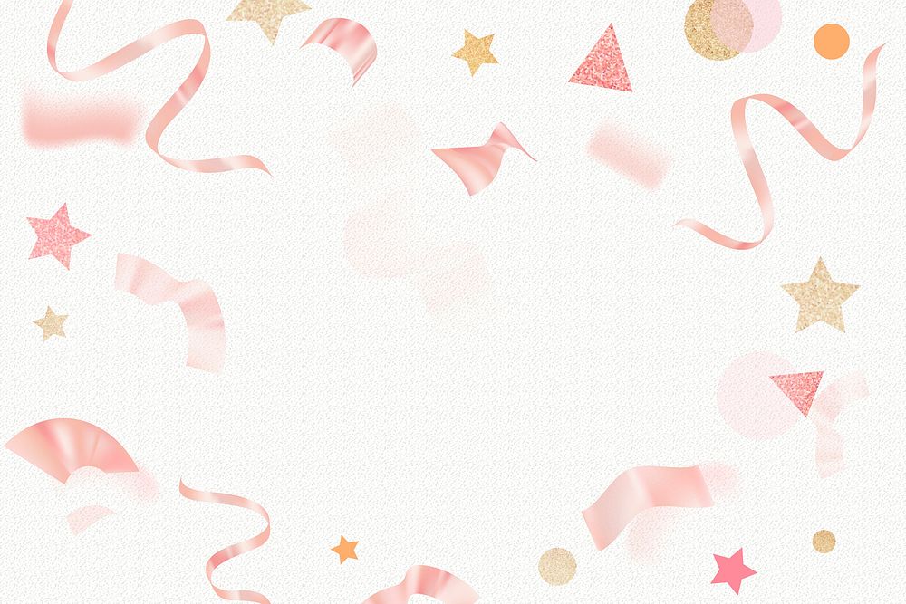 New year celebration background, pink glitter ribbon frame design
