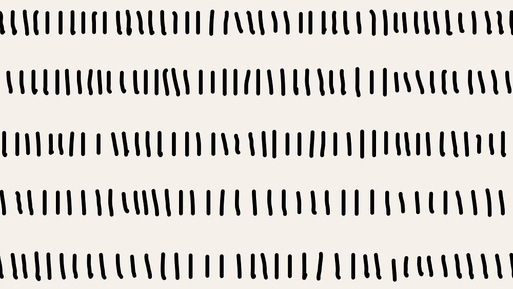 Doodle computer wallpaper, black lined pattern design vector